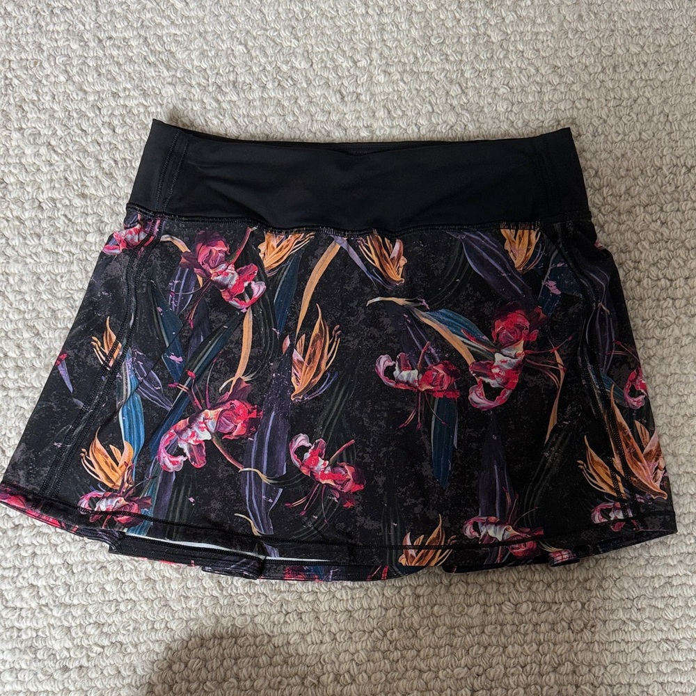 lululemon athletica Black Floral Mini Skirt